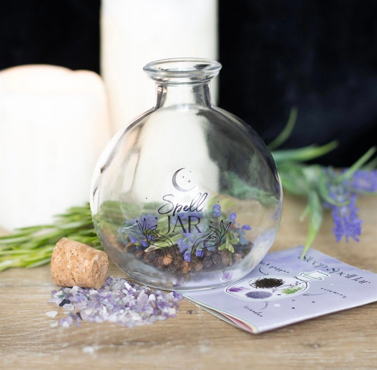 10cm Glass Spell Jar with Recipe Booklet 10cm Glass Spell Jar with Recipe Booklet