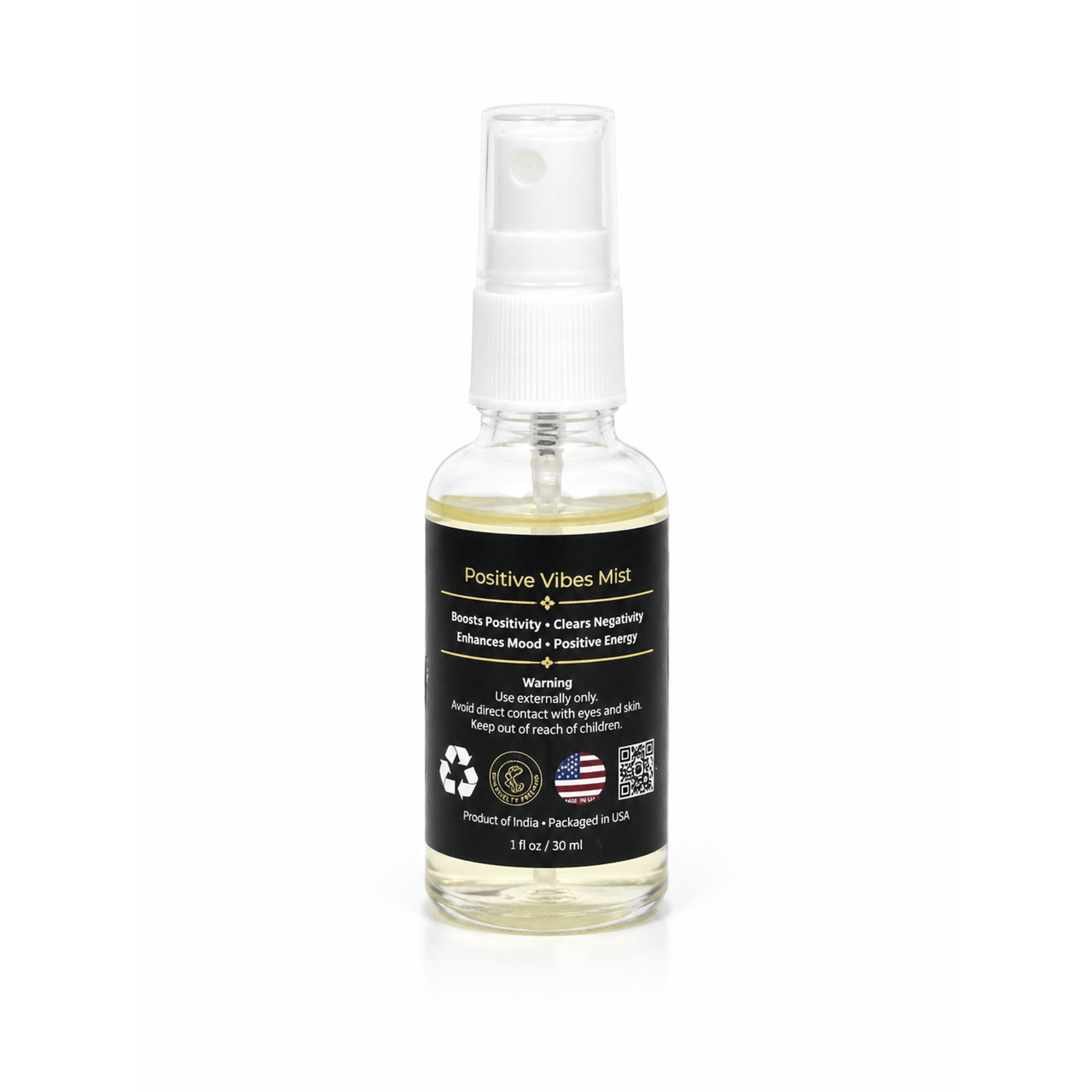Positive Vibes Mist with Clear Quartz Crystal – 30 ml