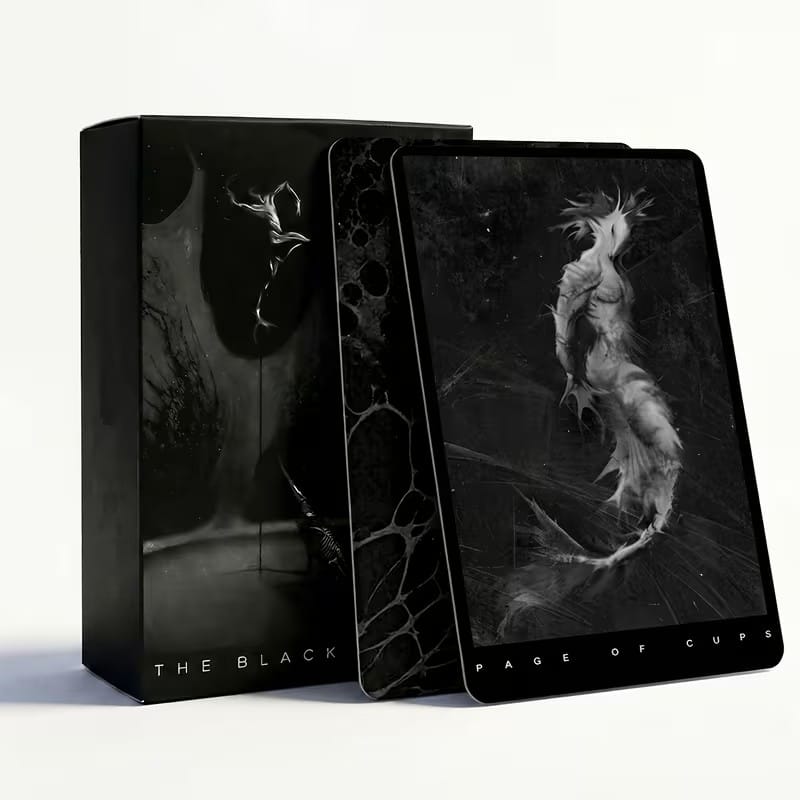 The Black Tarot Deck – Gothic Dark Art Divination Cards (78 Cards)