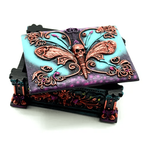 Death Moth Box - Gothic Trinket Box & Witchy Decor