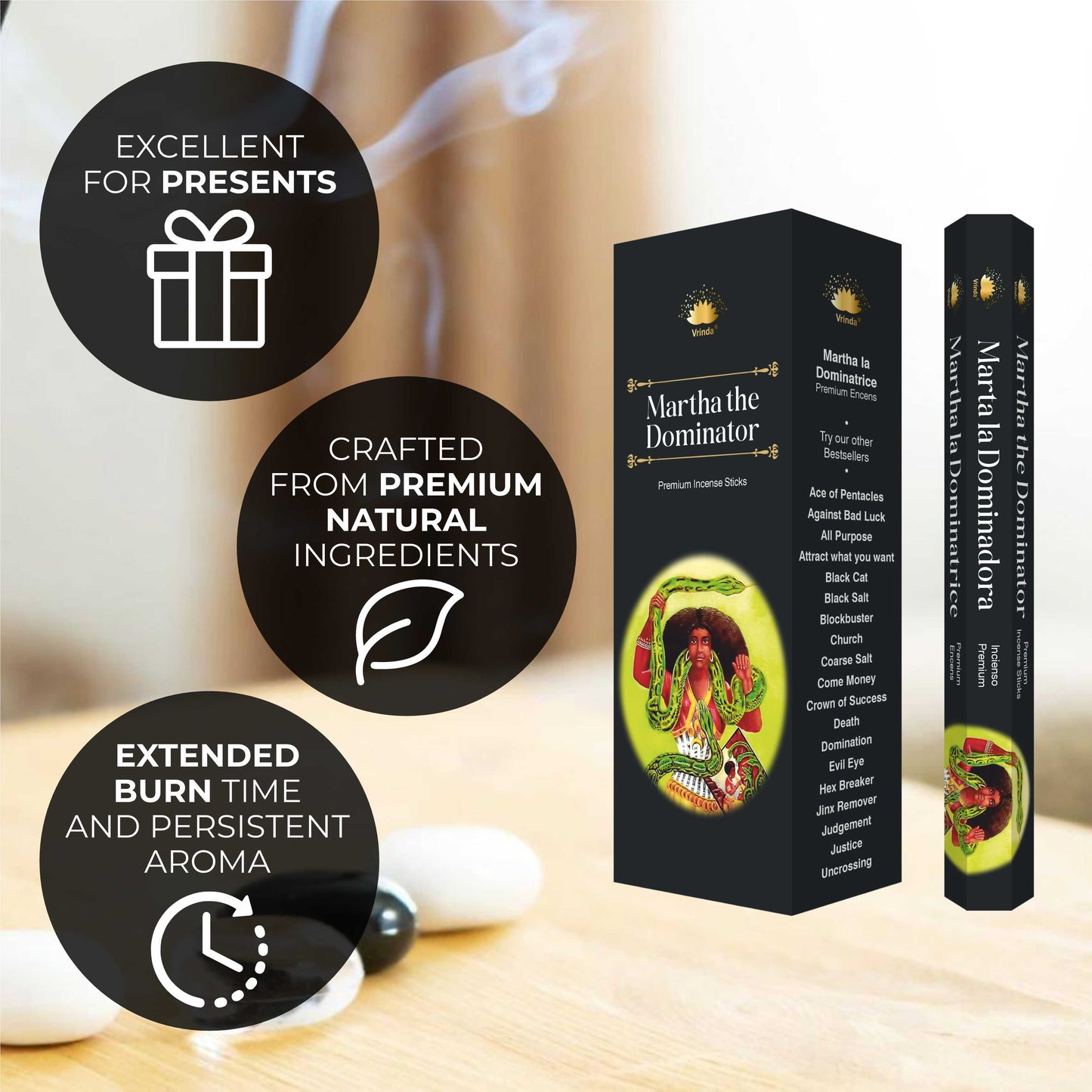 Martha The Dominator hexa incense sticks (pack of 6) - Authentic Occult and Witchcraft Supply Image