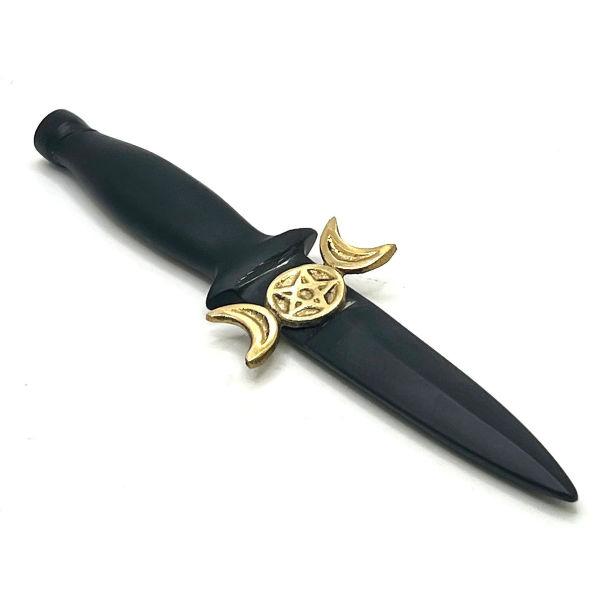 Triple Moon Pentacle Metal Ritual Athame – 7 Inch