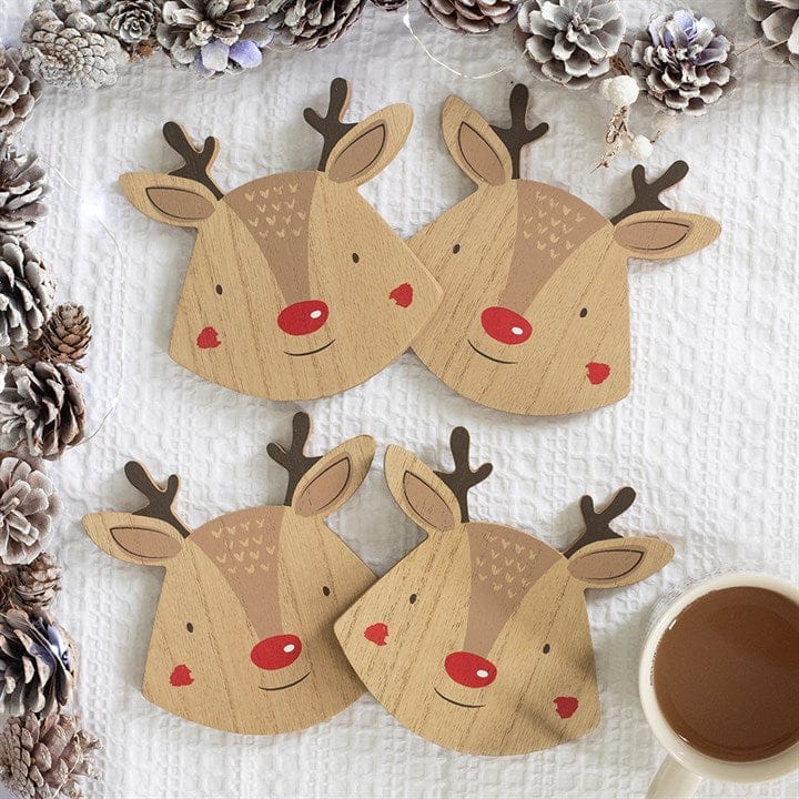 Reindeer Coaster Set of 4 – Christmas Table Decor