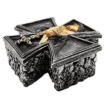 Skull Cross Box - Gothic Reaper Trinket Box & Spooky Decor