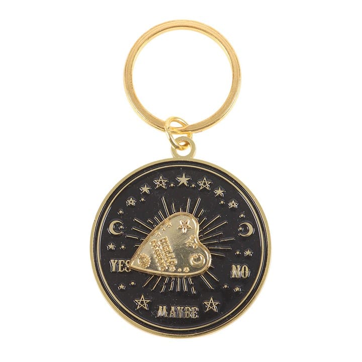 Spinning Talking Board Planchette Keyring | Gold Mystical Keychain