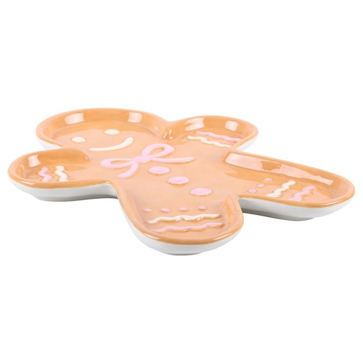 Gingerbread Man Ceramic Serving Plate | Christmas Cookie & Dessert Platter