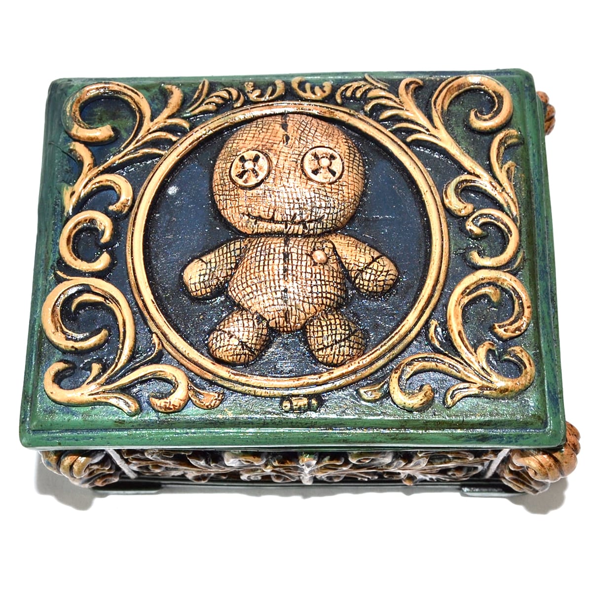 Voodoo Doll Trinket Box – Gothic Resin Keepsake Chest