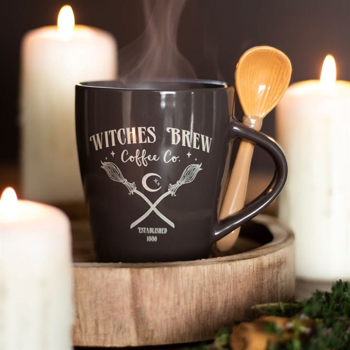 Witches Brew Coffee Co. Mug & Spoon Set | Witch Coffee Mug