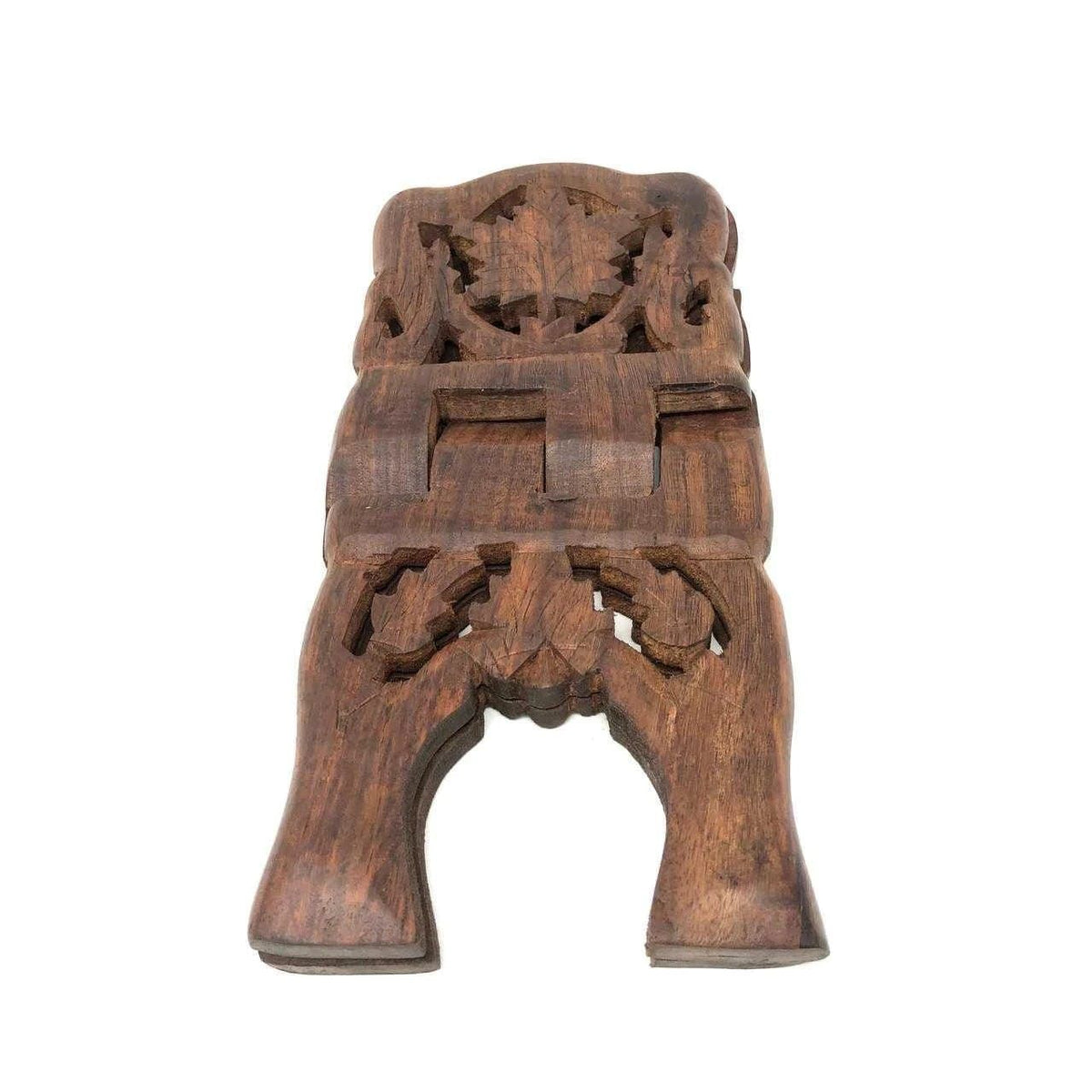 Carved Wooden Folding Book Stand – 10 Inch