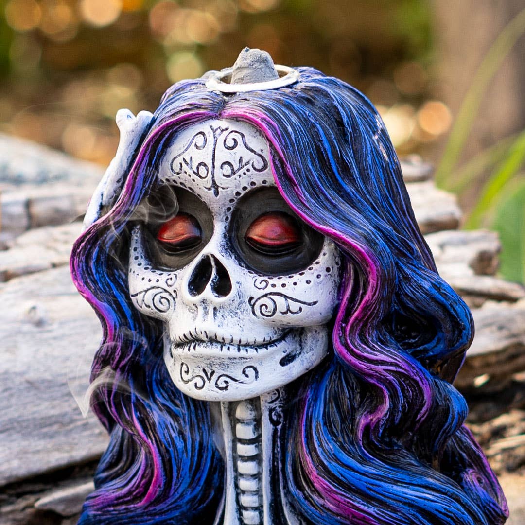 Day of the Dead Sugar Skull Backflow Burner Day of the Dead Sugar Skull Backflow Burner