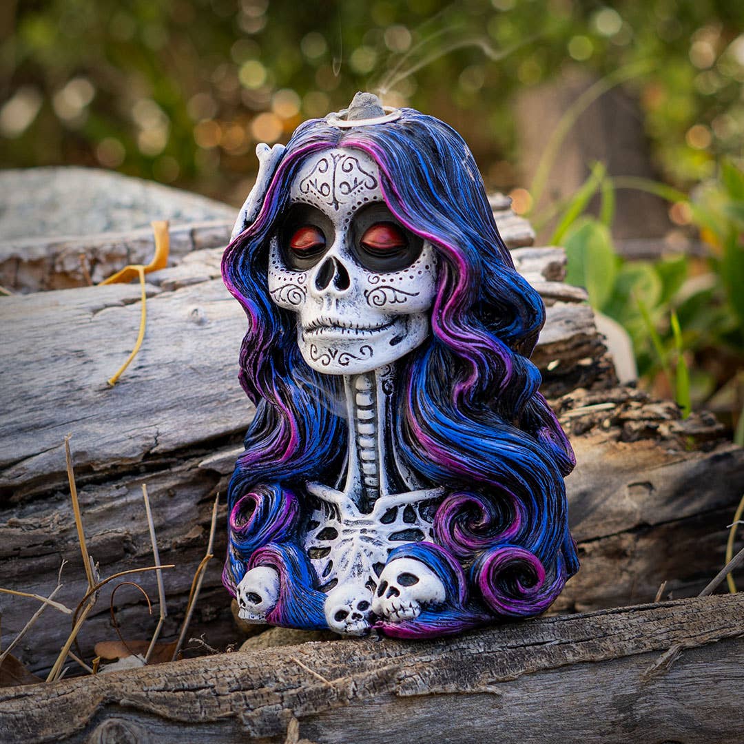 Day of the Dead Sugar Skull Backflow Burner - Mystic Treasures