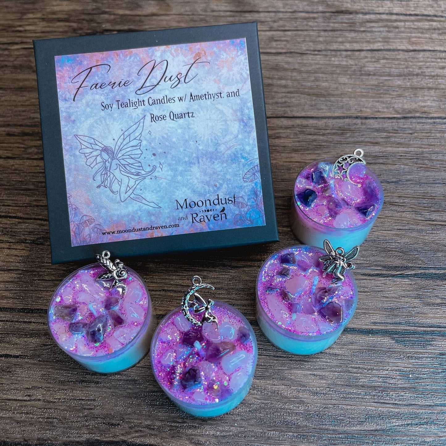 Faerie Dust Tealight Crystal Candles, Ritual Candles Faerie Dust Tealight Crystal Candles, Ritual Candles
