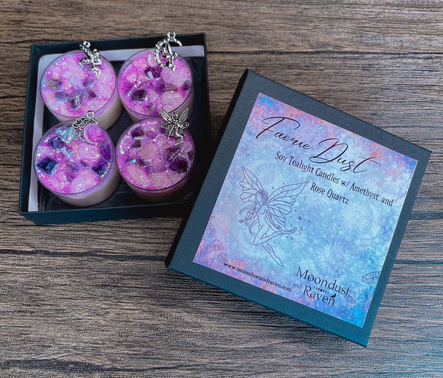 Faerie Dust Tealight Crystal Candles, Ritual Candles Faerie Dust Tealight Crystal Candles, Ritual Candles