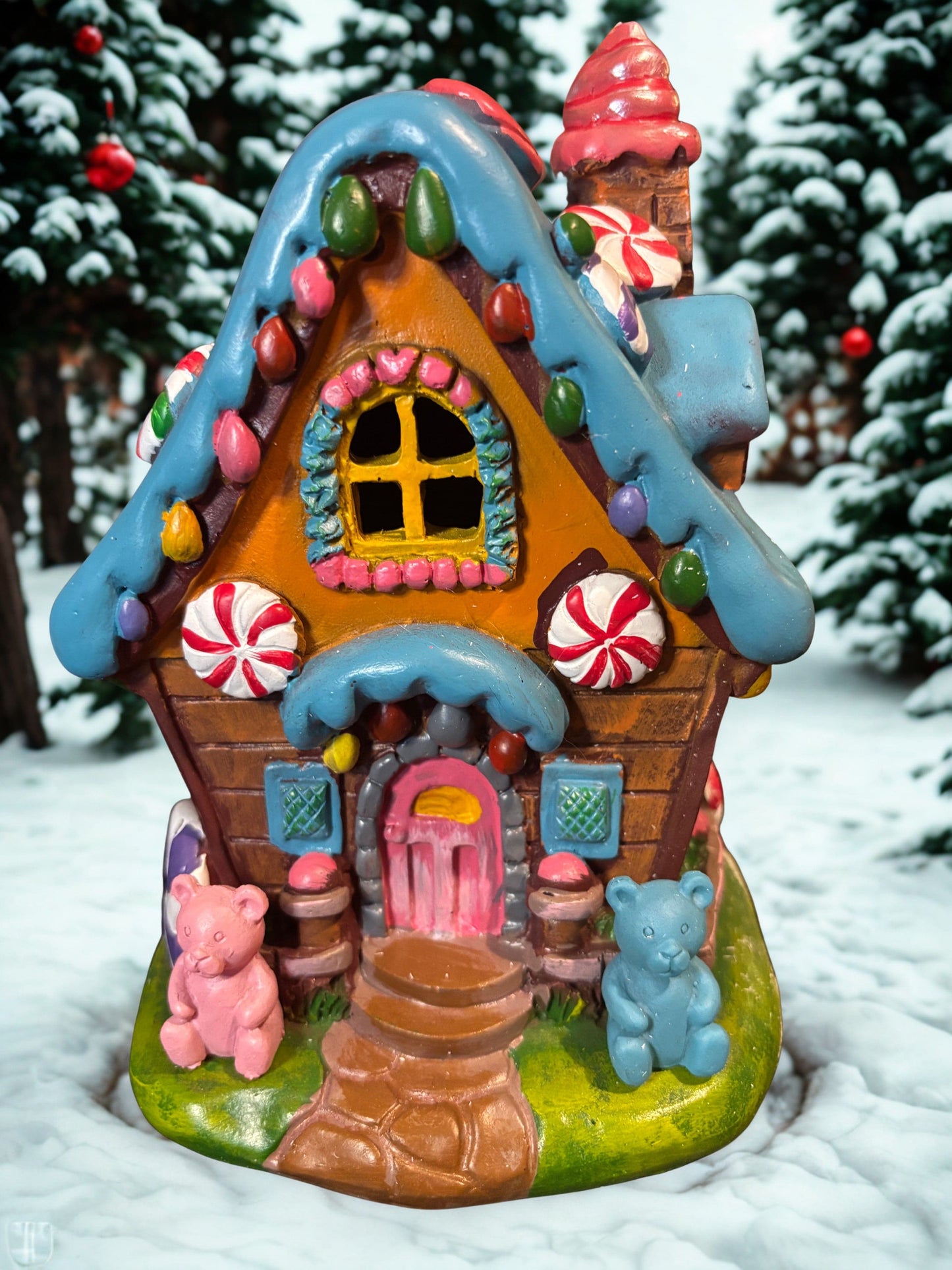 7" LED Gingerbread Candy House Figurine | Tabletop Christmas Decor