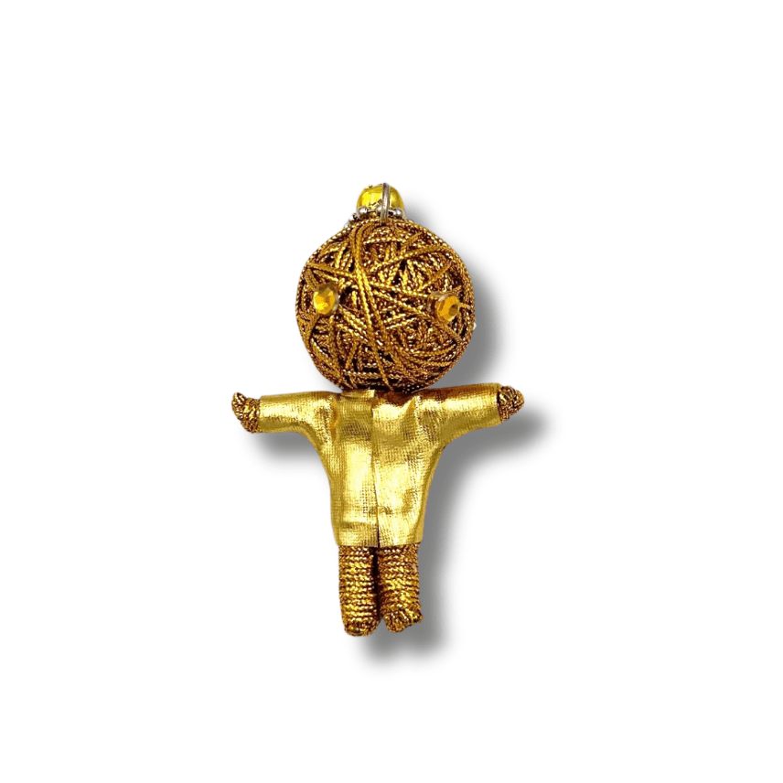 Golden Voodoo Doll Keychain - Authentic Occult and Witchcraft Supply Image