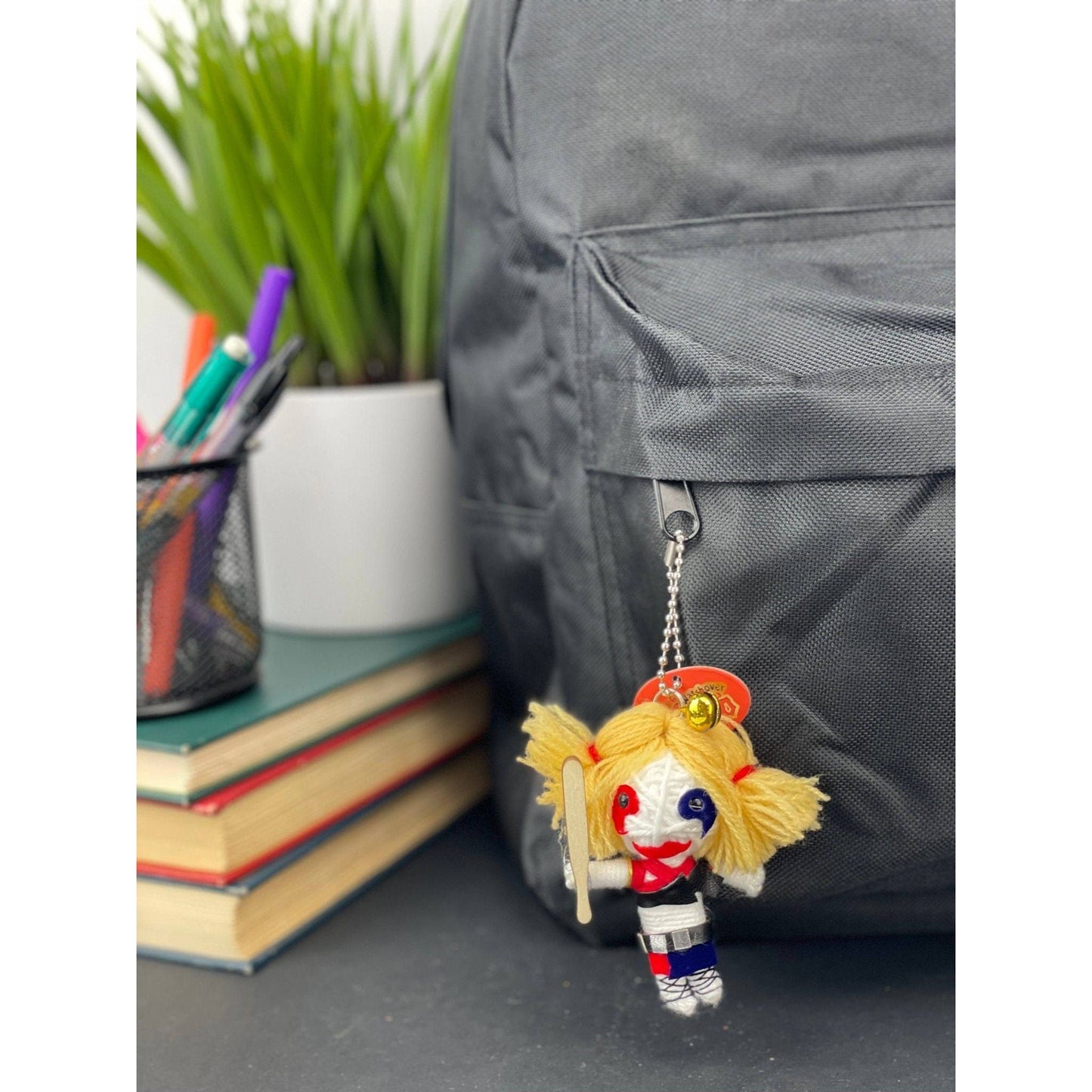 Harley Queen Voodoo Doll Keychain - Authentic Occult and Witchcraft Supply Image