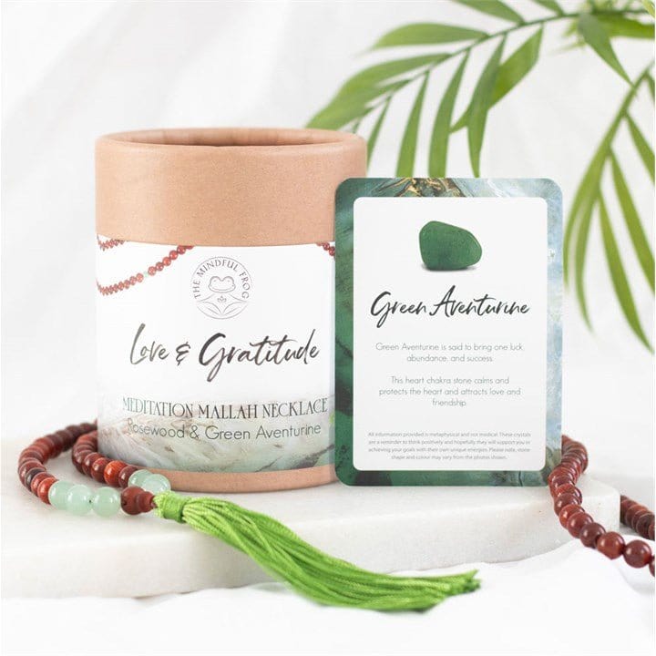 Love and Gratitude Rosewood & Green Aventurine Mallah Necklace Love and Gratitude Rosewood & Green Aventurine Mallah Necklace