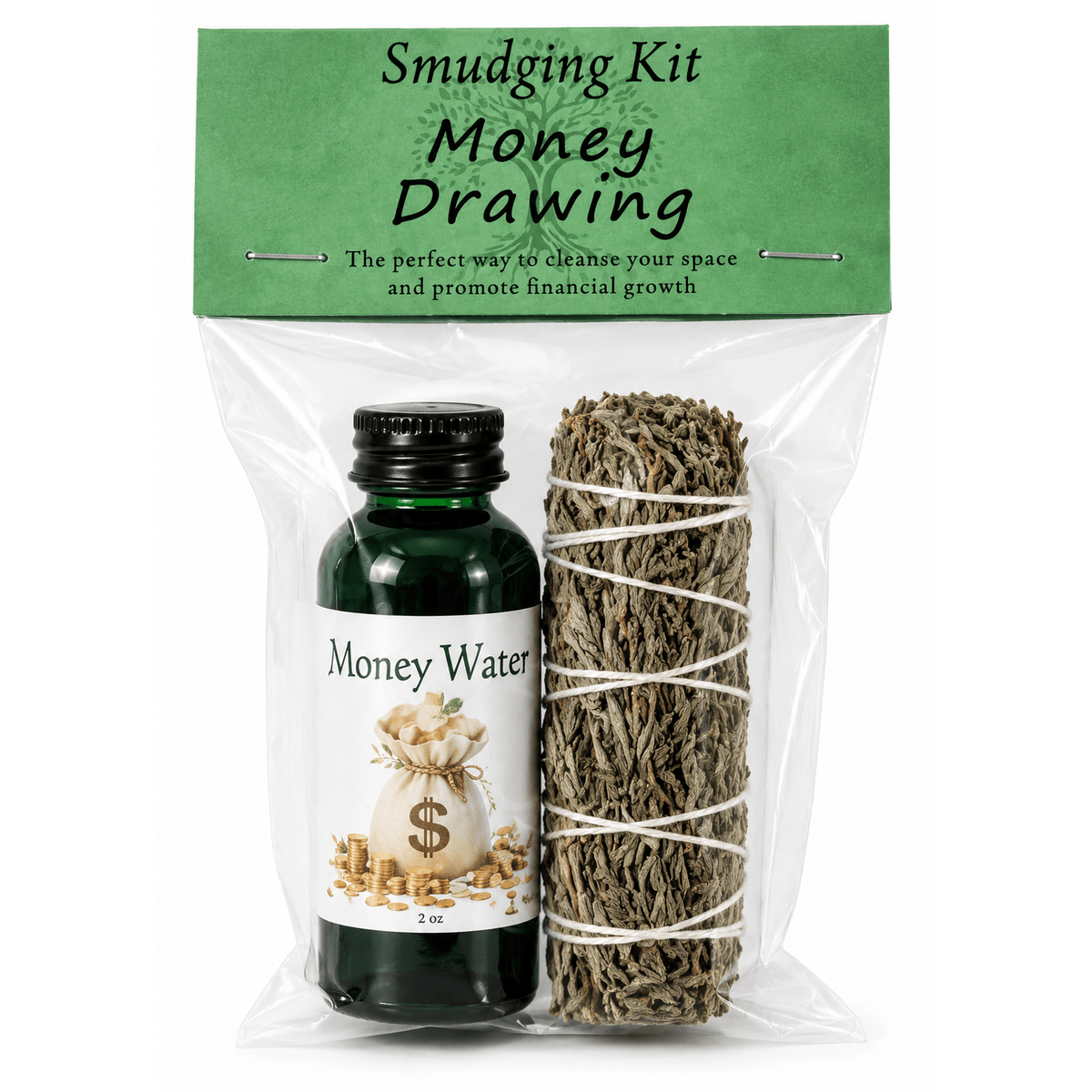 Money Drawing Smudge Kit | Cedar Smudge & Money Drawing Cologne Ritual Set