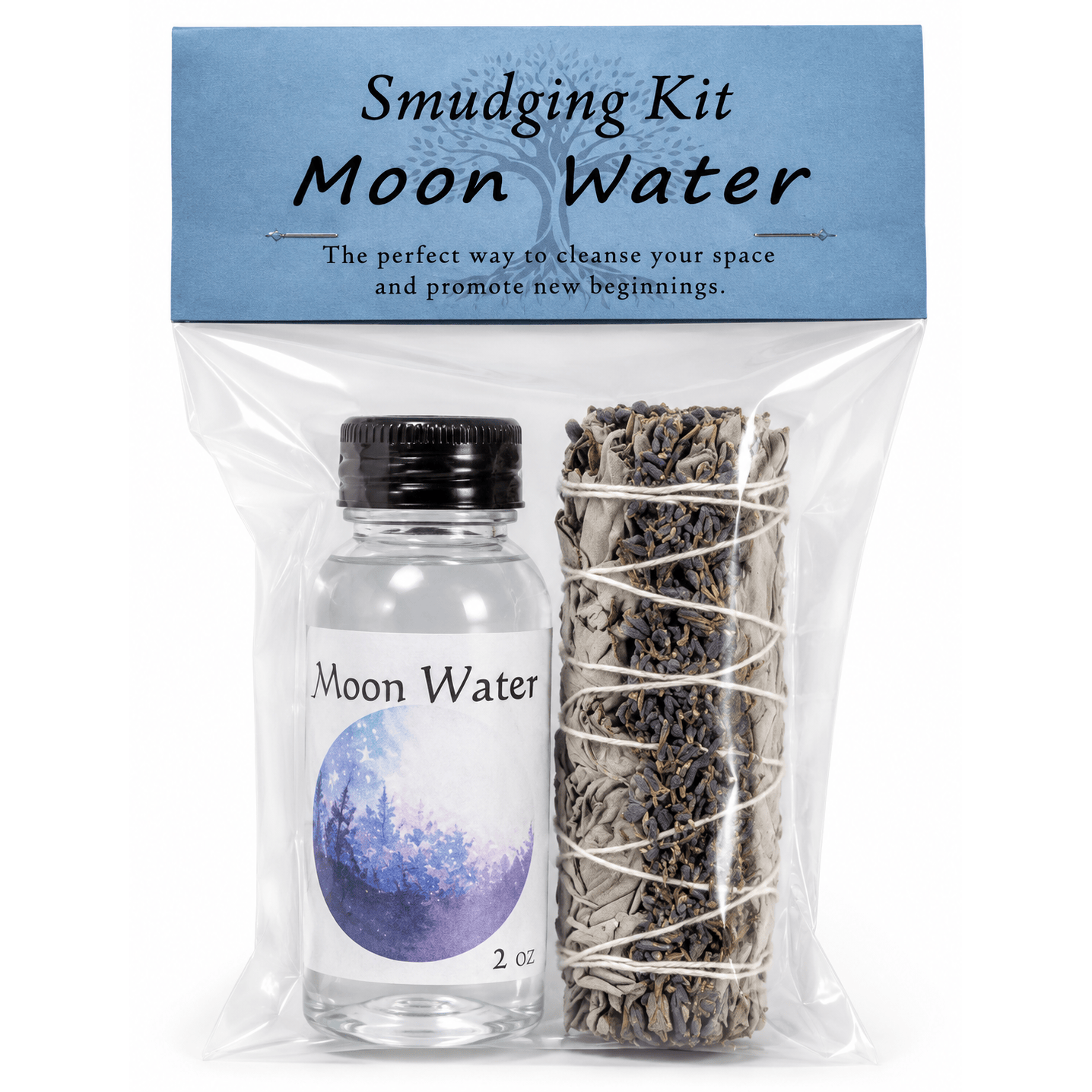 Moon Smudge Kit | Moon Water & Sage Lavender Cleansing Ritual Set