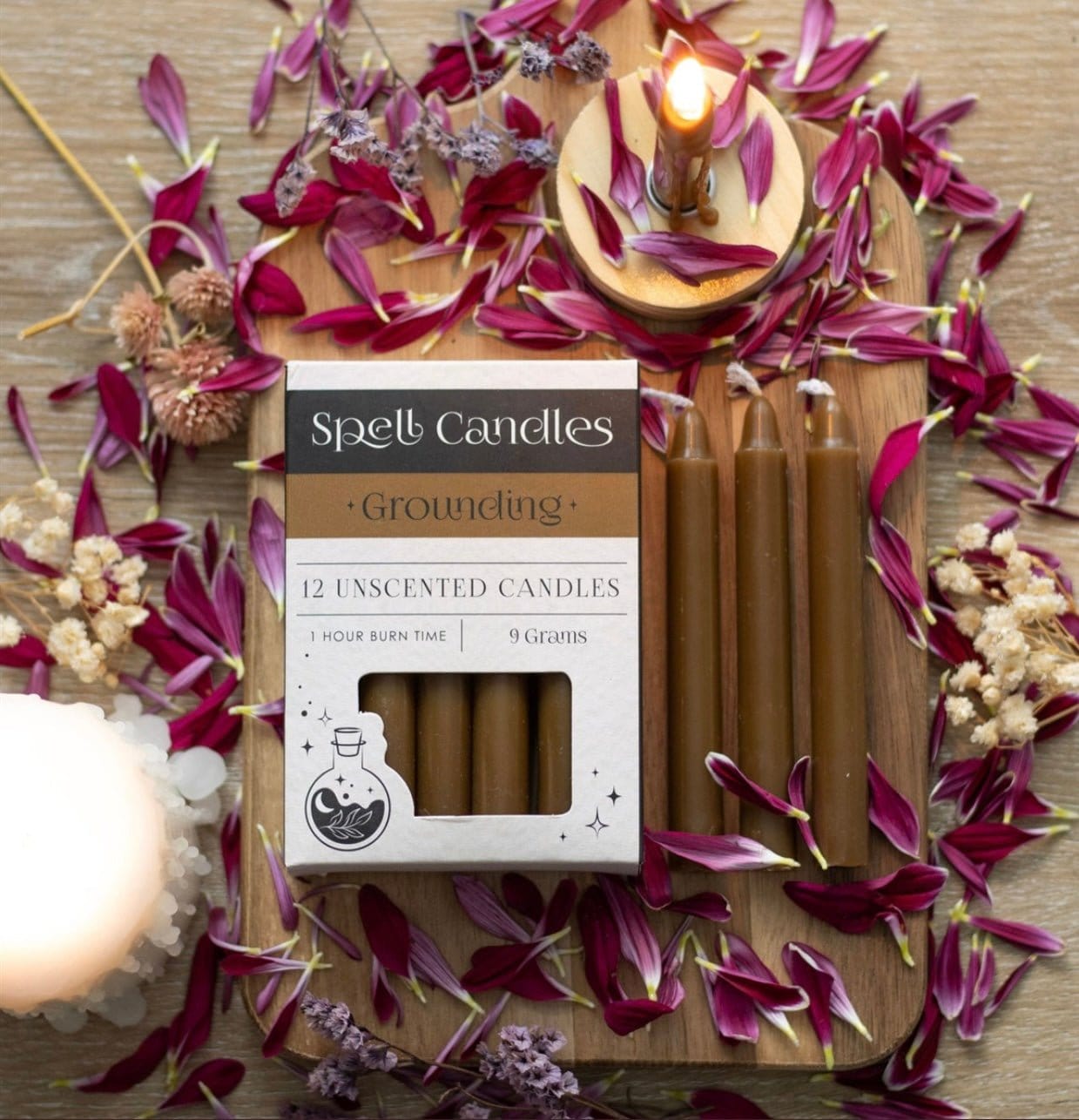 Pack of 12 Grounding Spell Candles - Authentic Occult and Witchcraft Supply Image