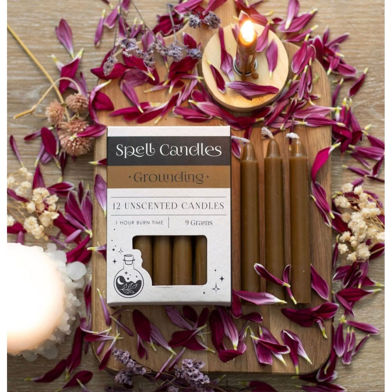 Pack of 12 Grounding Spell Candles - Authentic Occult and Witchcraft Supply Image