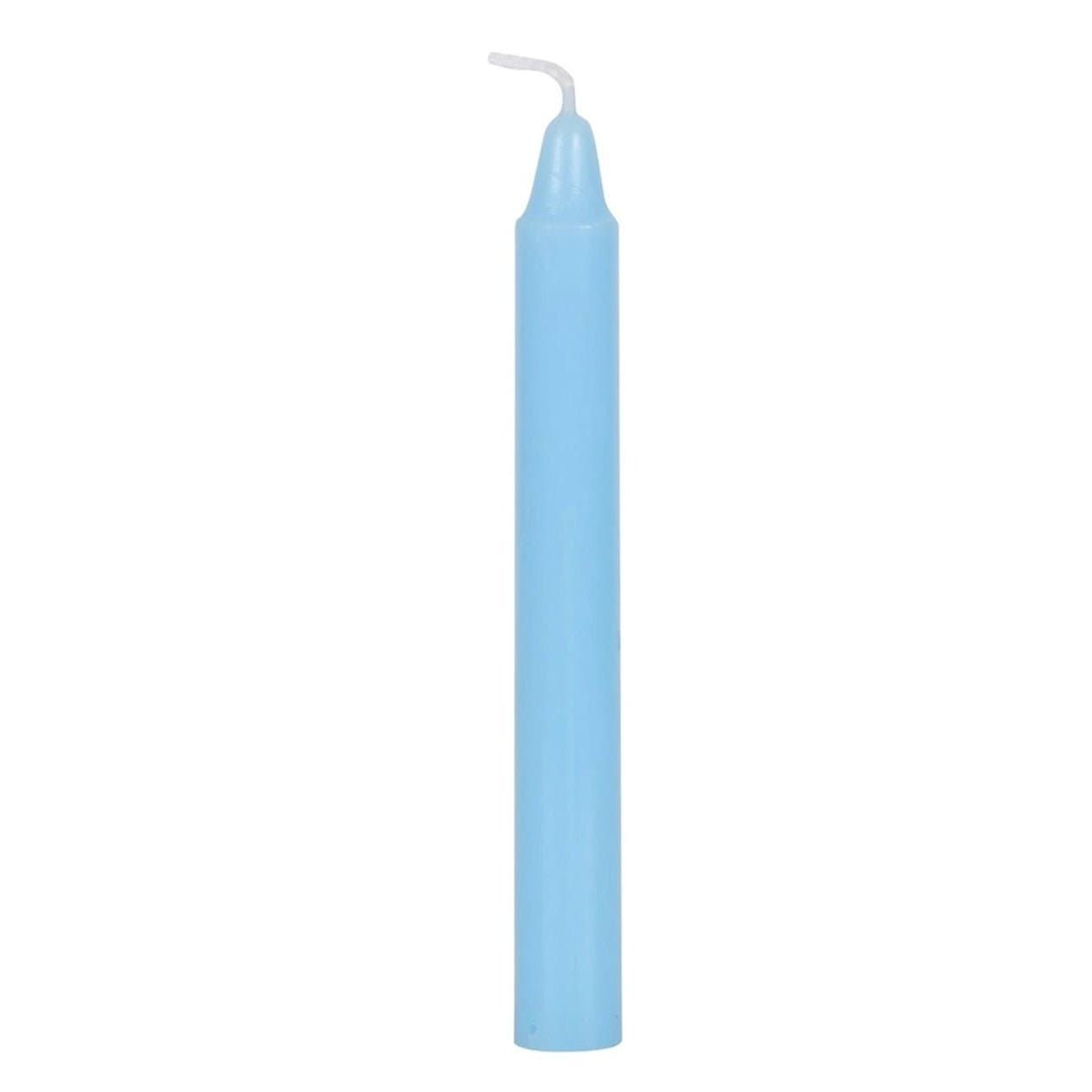 Pack of 12 Light Blue "Peace" Spell Candles - Authentic Occult and Witchcraft Supply Image
