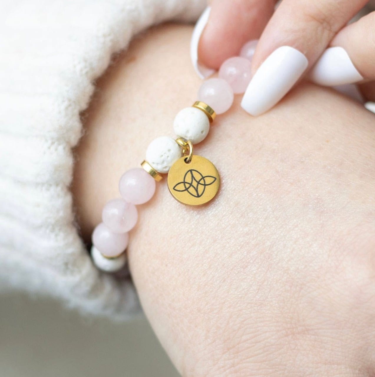Self Love Rose Quartz Crystal Essential Oil Bracelet Self Love Rose Quartz Crystal Essential Oil Bracelet