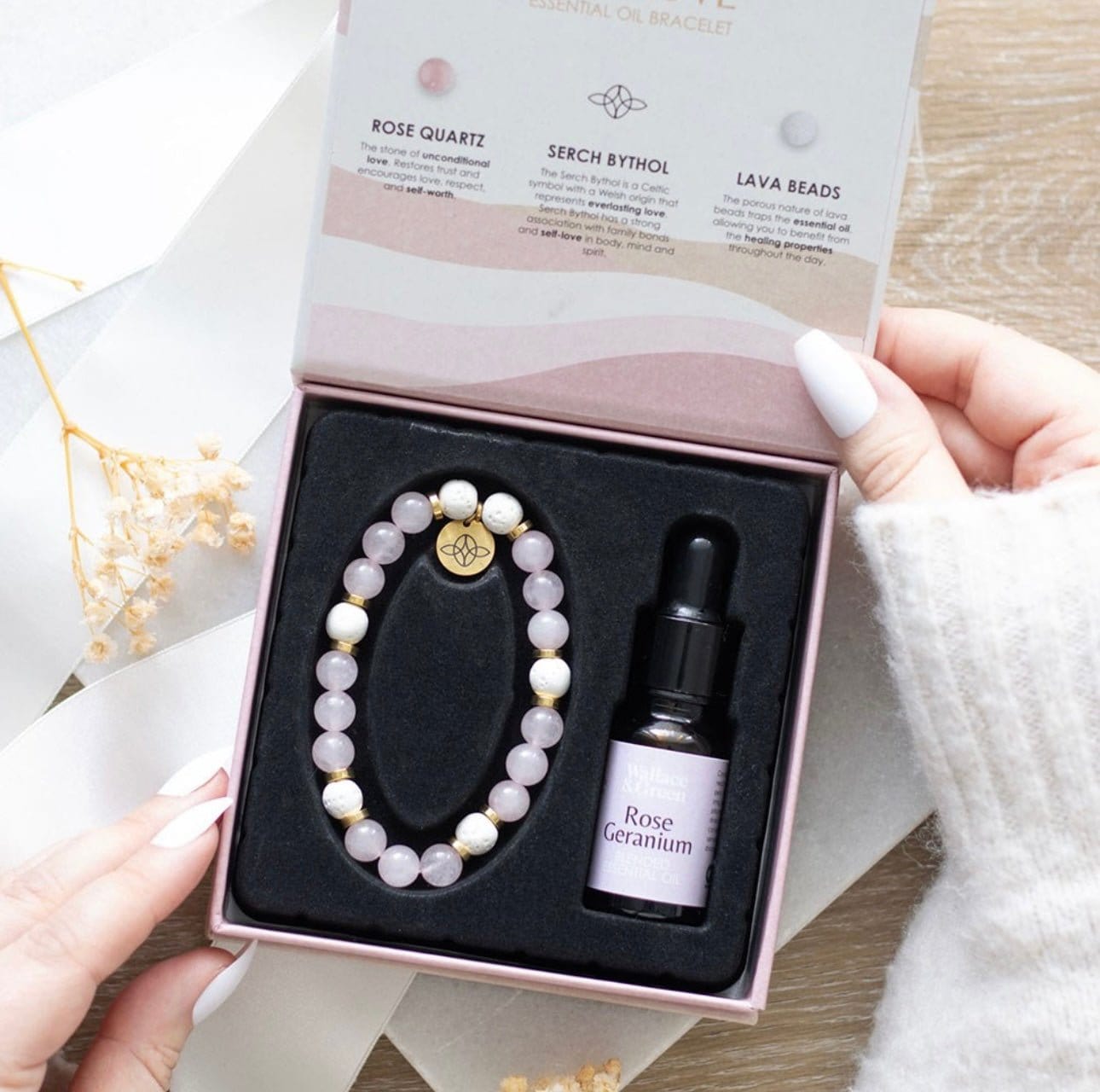 Self Love Rose Quartz Crystal Essential Oil Bracelet Self Love Rose Quartz Crystal Essential Oil Bracelet