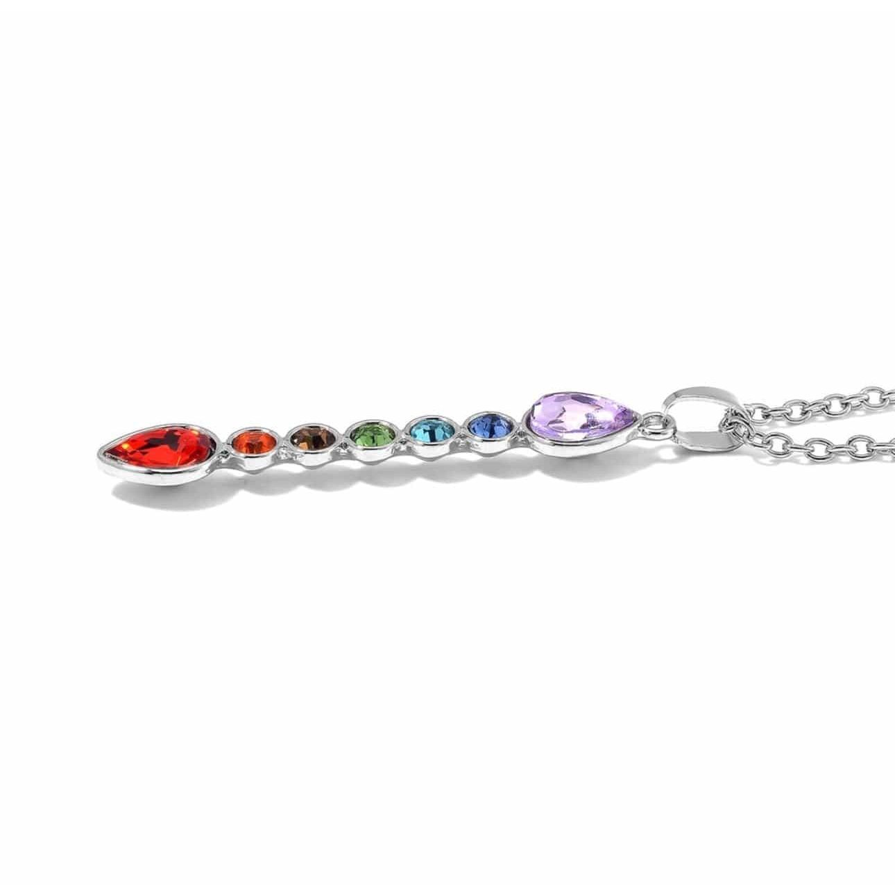 Seven Chakras Necklace and Earrings Set - Authentic Occult and Witchcraft Supply Image