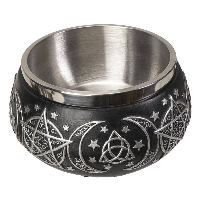 Triple Moon Resin Smudge Ritual Offering Bowl Triple Moon Resin Smudge Ritual Offering Bowl
