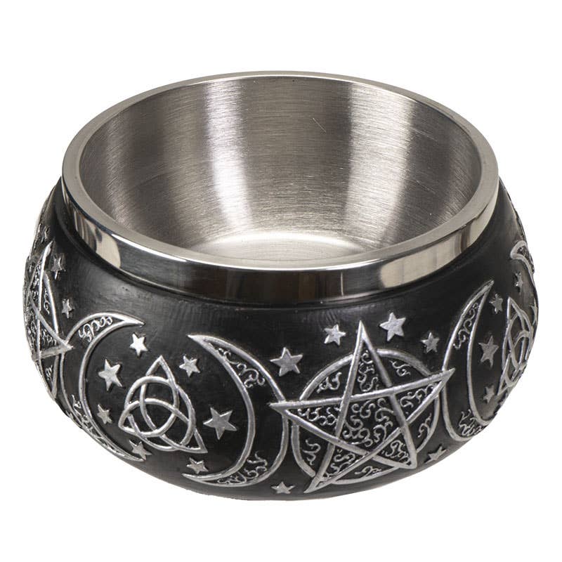 Triple Moon Resin Smudge Ritual Offering Bowl Triple Moon Resin Smudge Ritual Offering Bowl