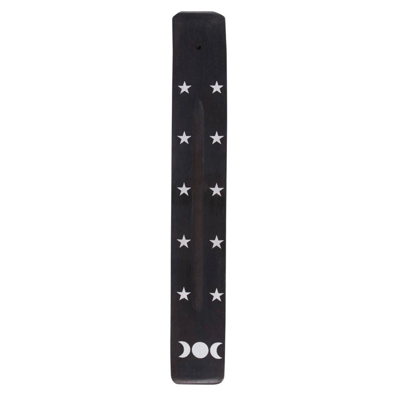 Triple Moon Wooden Incense Ash Catcher - Authentic Occult and Witchcraft Supply Image