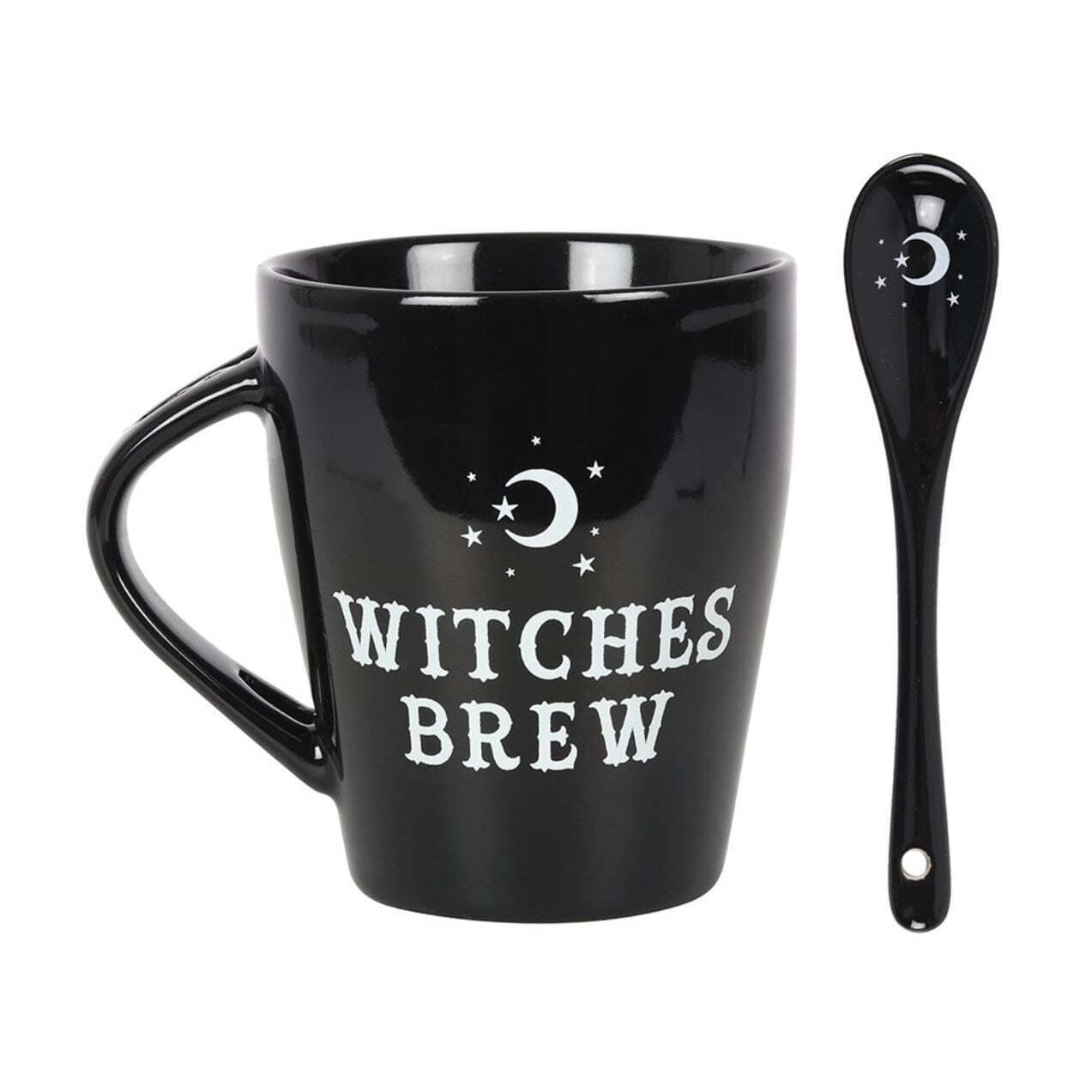 "Witches Brew" Mug and Spoon Set: Ritual Drinkware & Mystic Decor - Authentic Occult and Witchcraft Supply Image