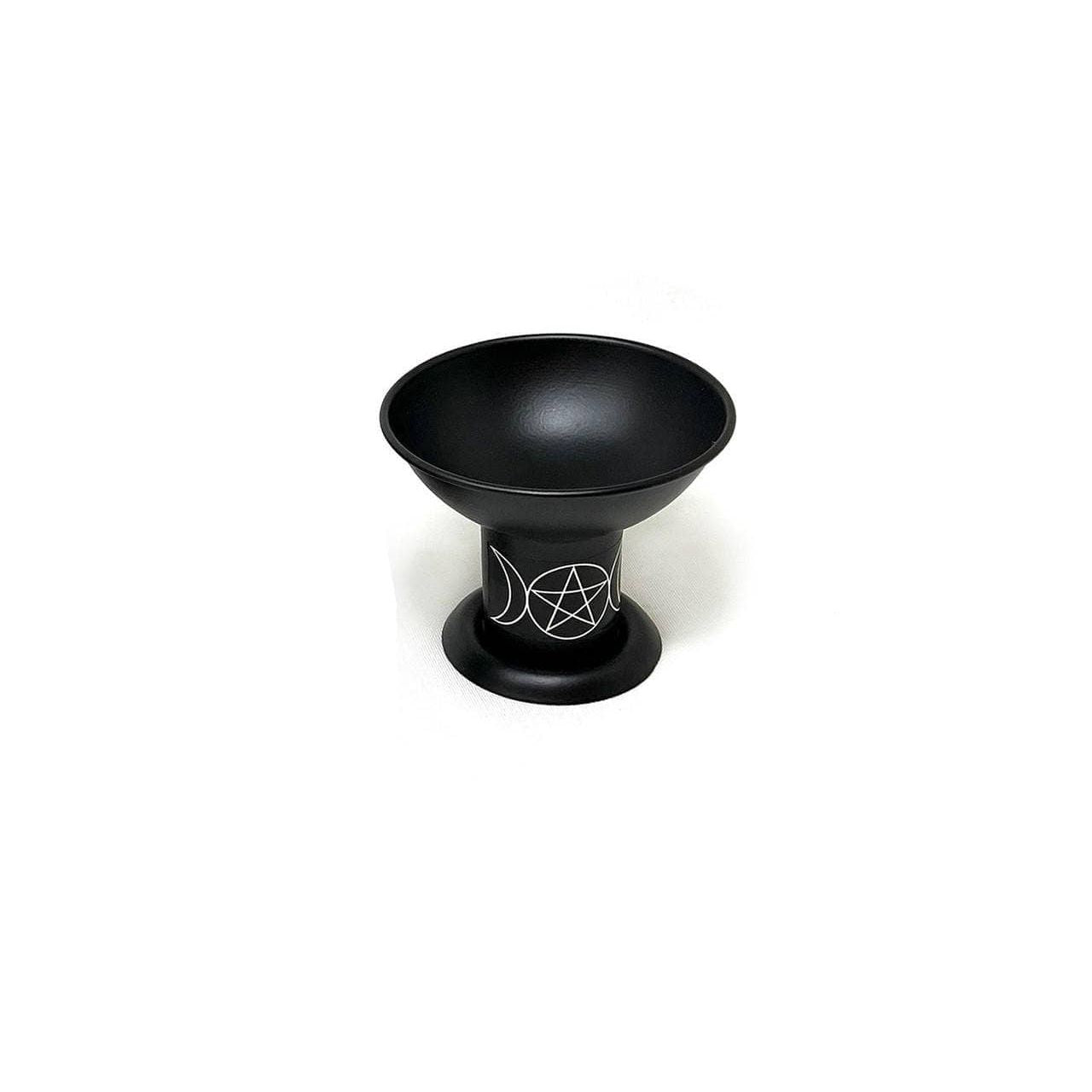 Triple Moon Pentacle Iron Charcoal & Incense Burner – 4"