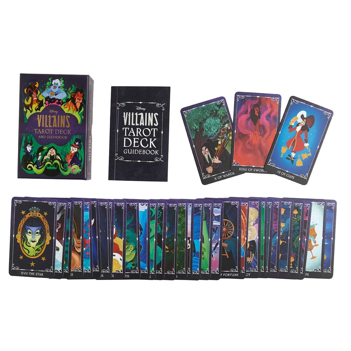 Disney Villains Tarot Deck and Guidebook – 78 Card Tarot Set with Illustrated Guide