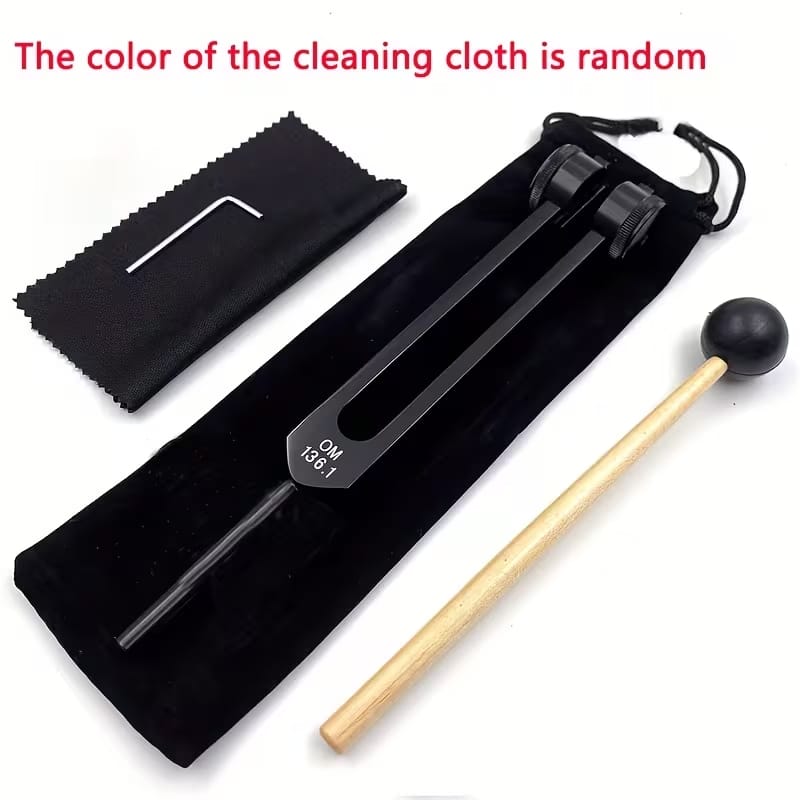 136.1Hz Weighted Tuning Fork – Heart Chakra Sound Healing Tool with Mallet, Activator & Pouch