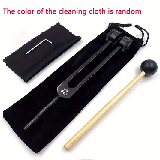 136.1Hz Weighted Tuning Fork – Heart Chakra Sound Healing Tool with Mallet, Activator & Pouch