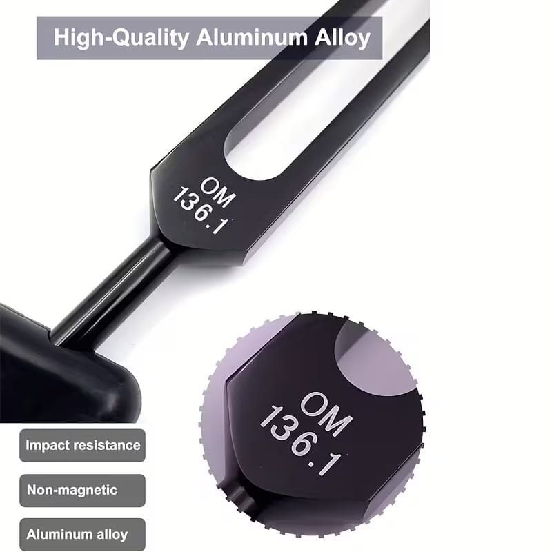 136.1Hz Weighted Tuning Fork – Heart Chakra Sound Healing Tool with Mallet, Activator & Pouch