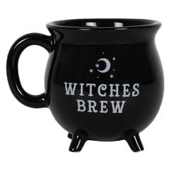Witches Brew Cauldron Mug – 16 oz Black Ceramic Witch Coffee Cup