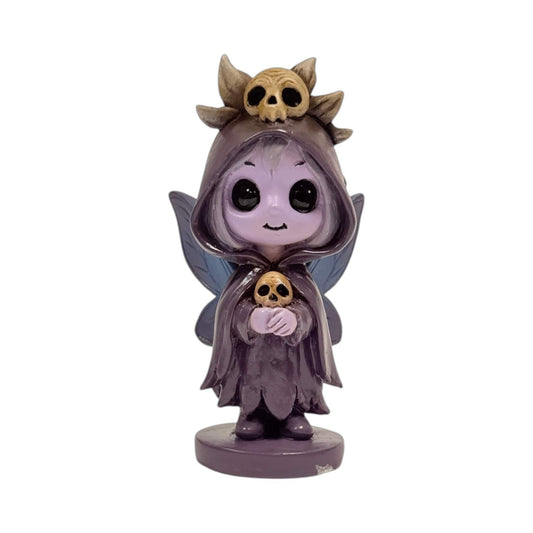 Spirit Fairies Morrwyn Figurine – Gothic Purple Fairy with Skulls