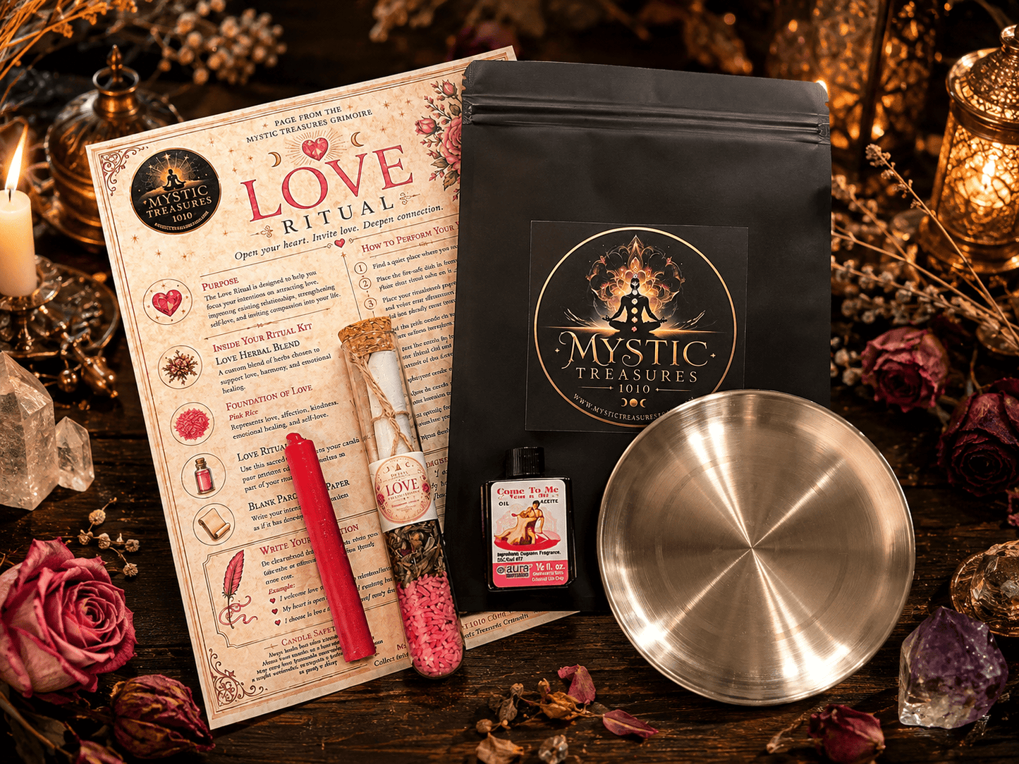 Love Ritual Kit | Candle, Herbs, Oil & Intention Spell Kit