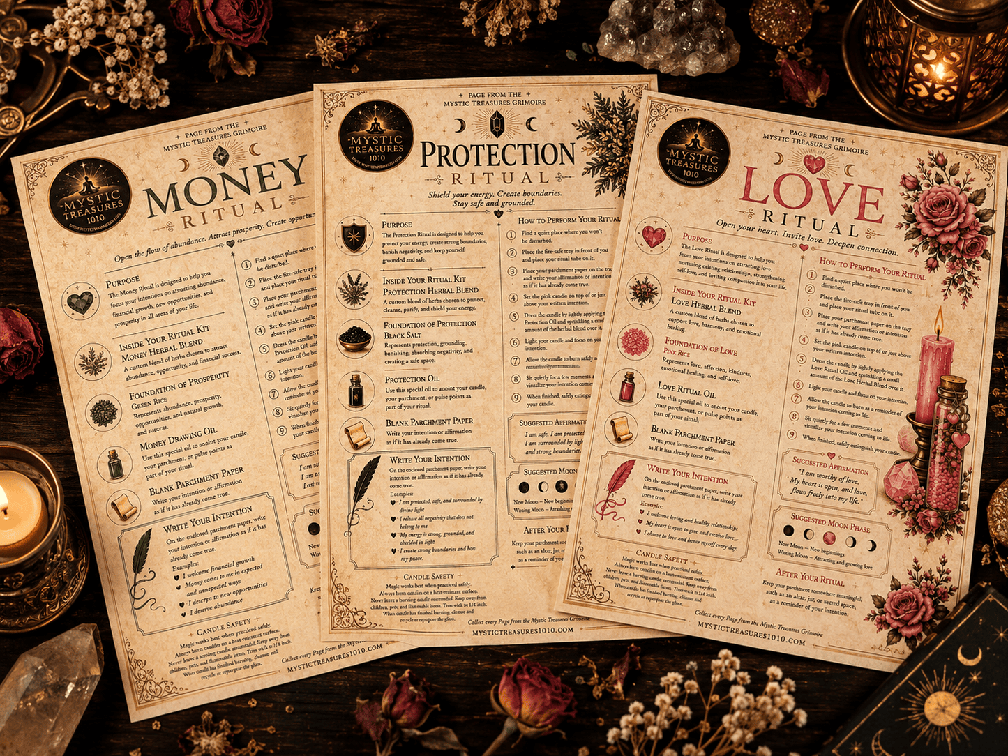 Protection Ritual Kit | Candle, Herbs, Oil & Intention Spell Kit