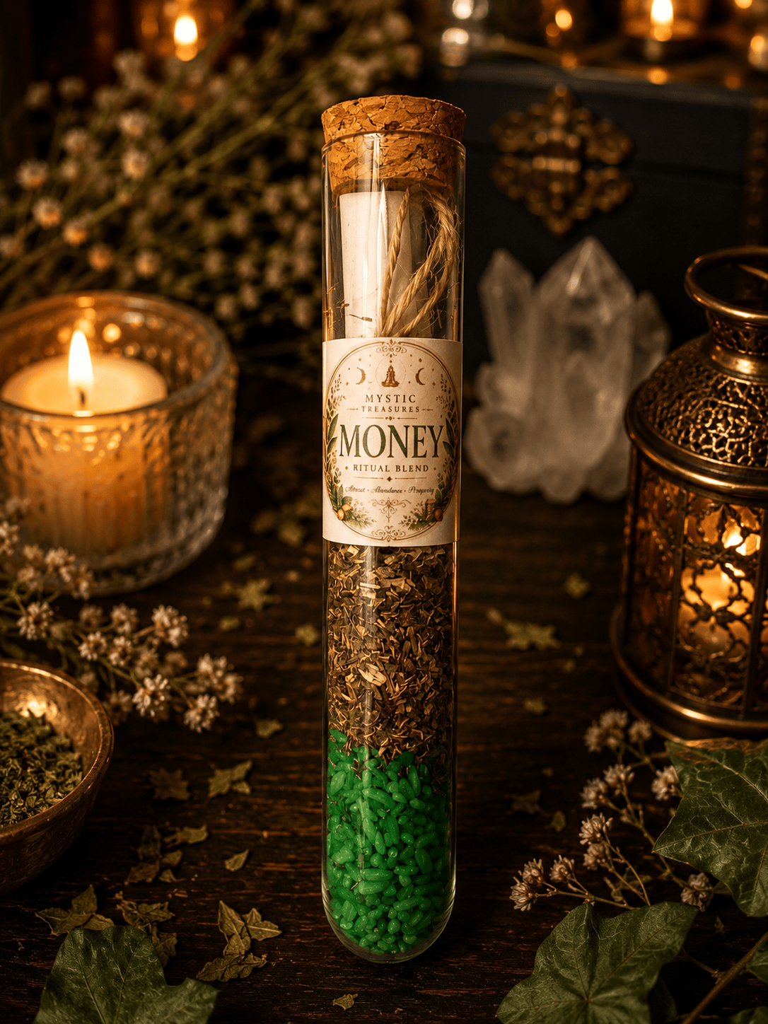 Money Ritual Kit | Candle, Herbs, Oil & Intention Spell Kit
