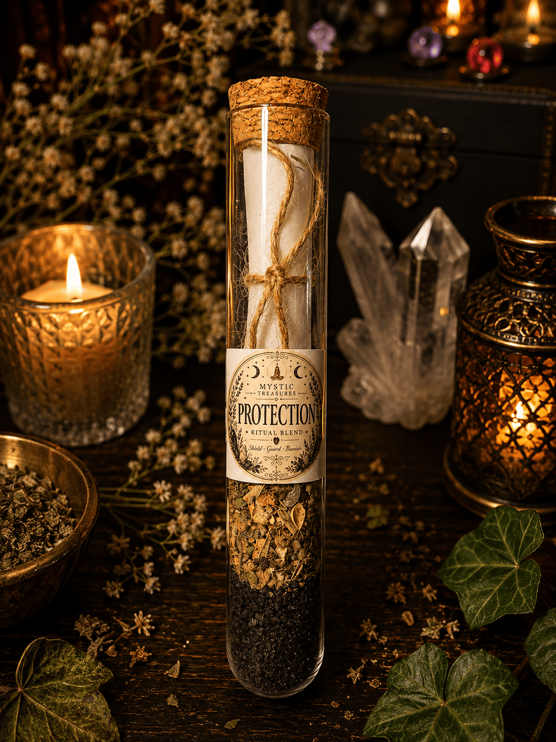Protection Ritual Kit | Candle, Herbs, Oil & Intention Spell Kit