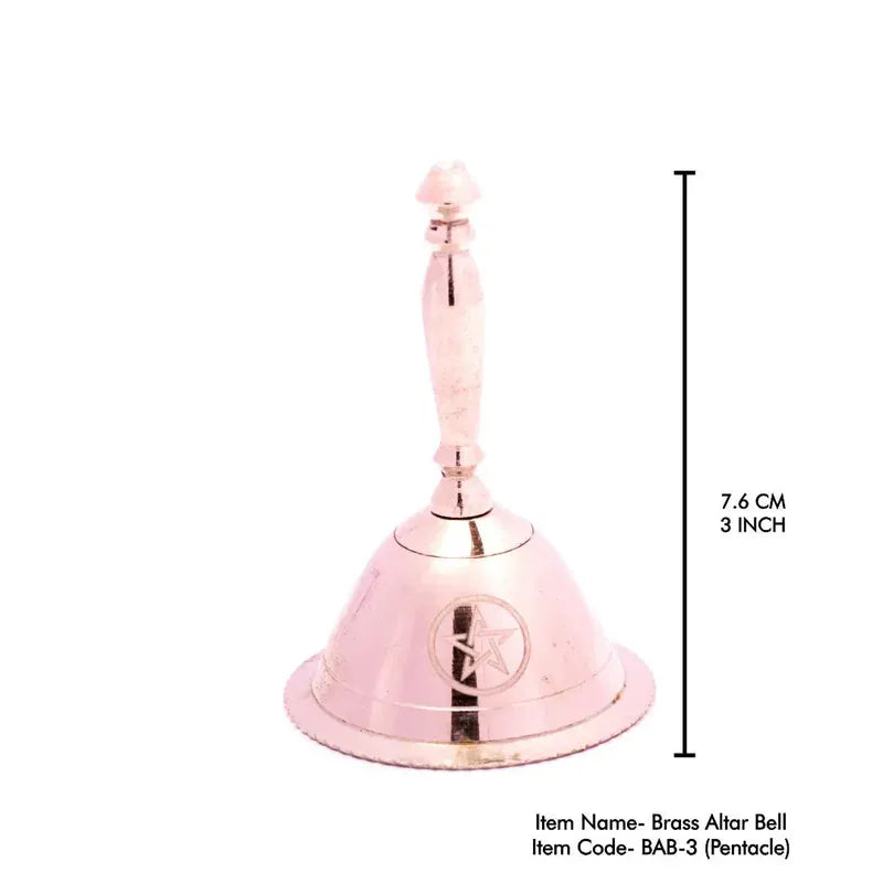 Pentacle Brass Altar Bell – 3 Inch
