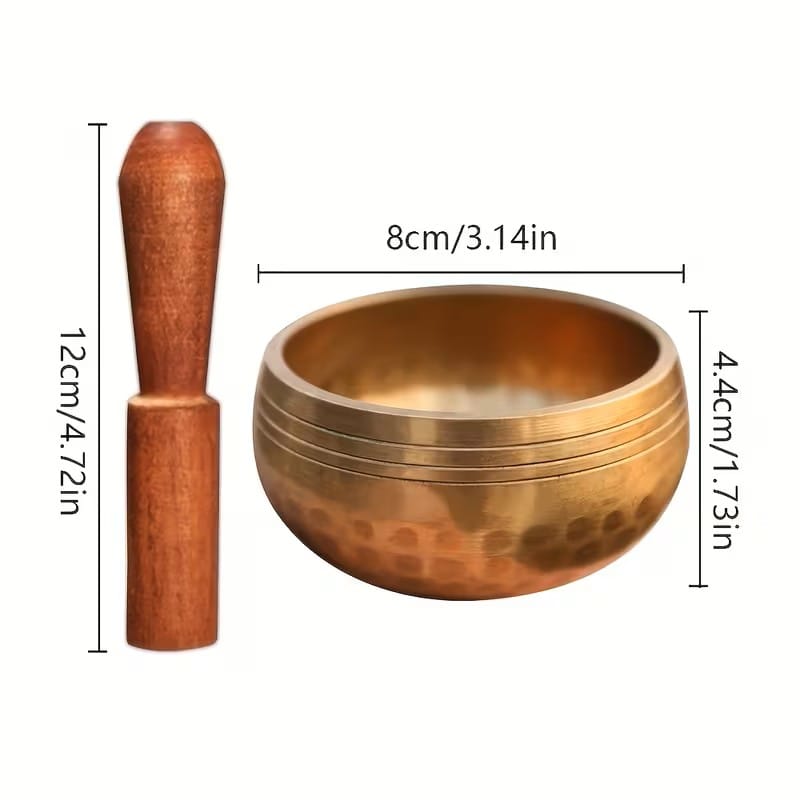3 Inch Tibetan Singing Bowl Set – Handcrafted Meditation Sound Bowl with Mallet | Chakra Healing, Yoga & Mindfulness Tool