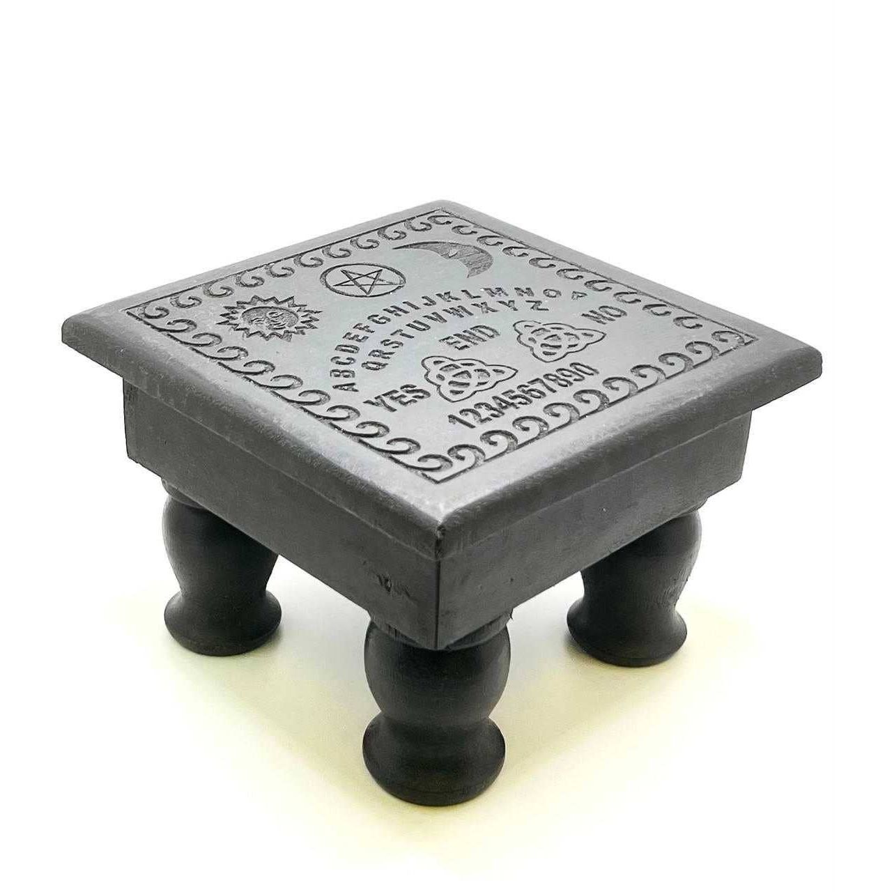Mini Wooden Spirit Board Altar Table – Black – Approx. 6" x 6" x 4"