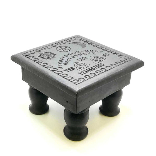 Mini Wooden Spirit Board Altar Table – Black – Approx. 6" x 6" x 4"