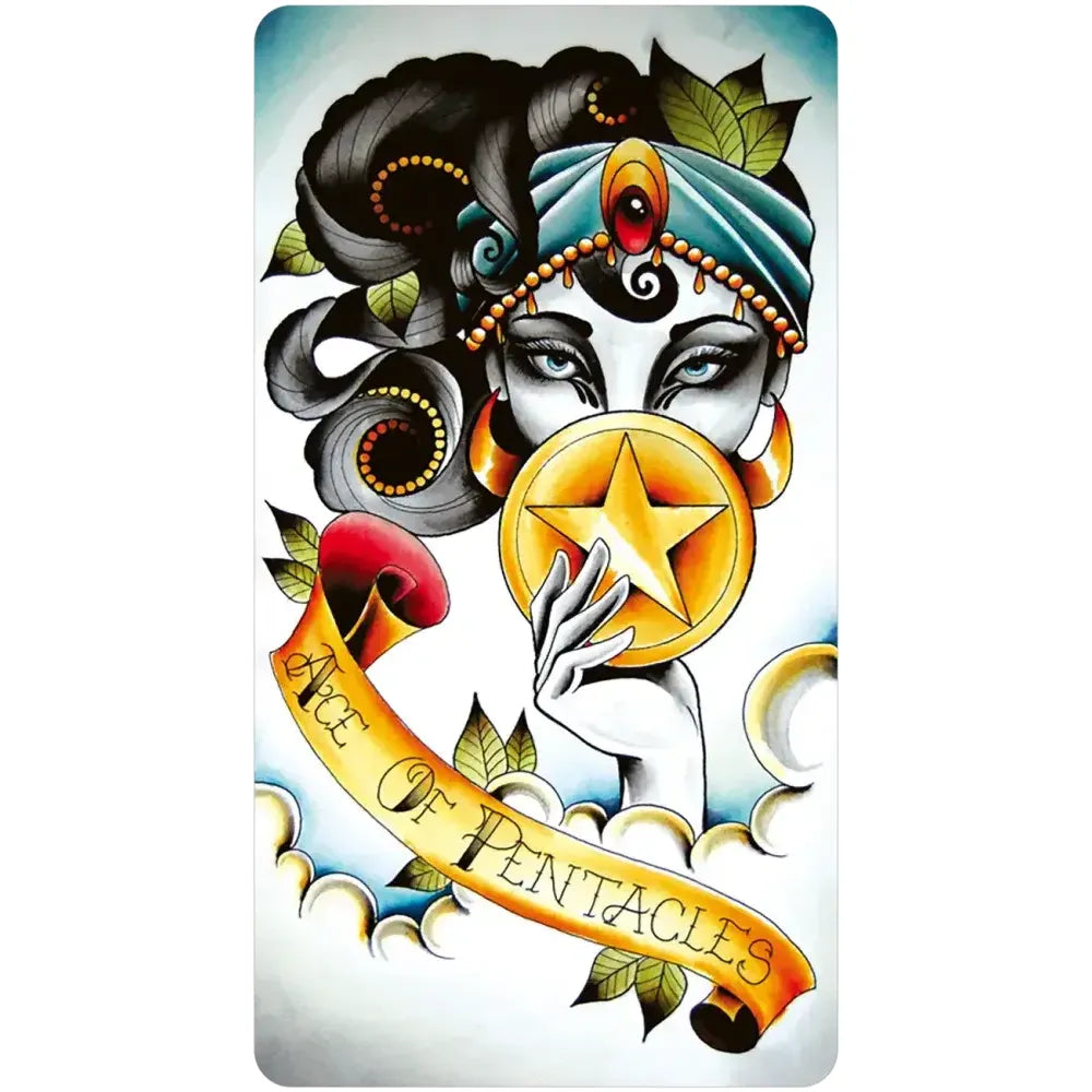 Eight Coins Tattoo Tarot Borderless Miniature Edition – Mini Tattoo Style Tarot Deck