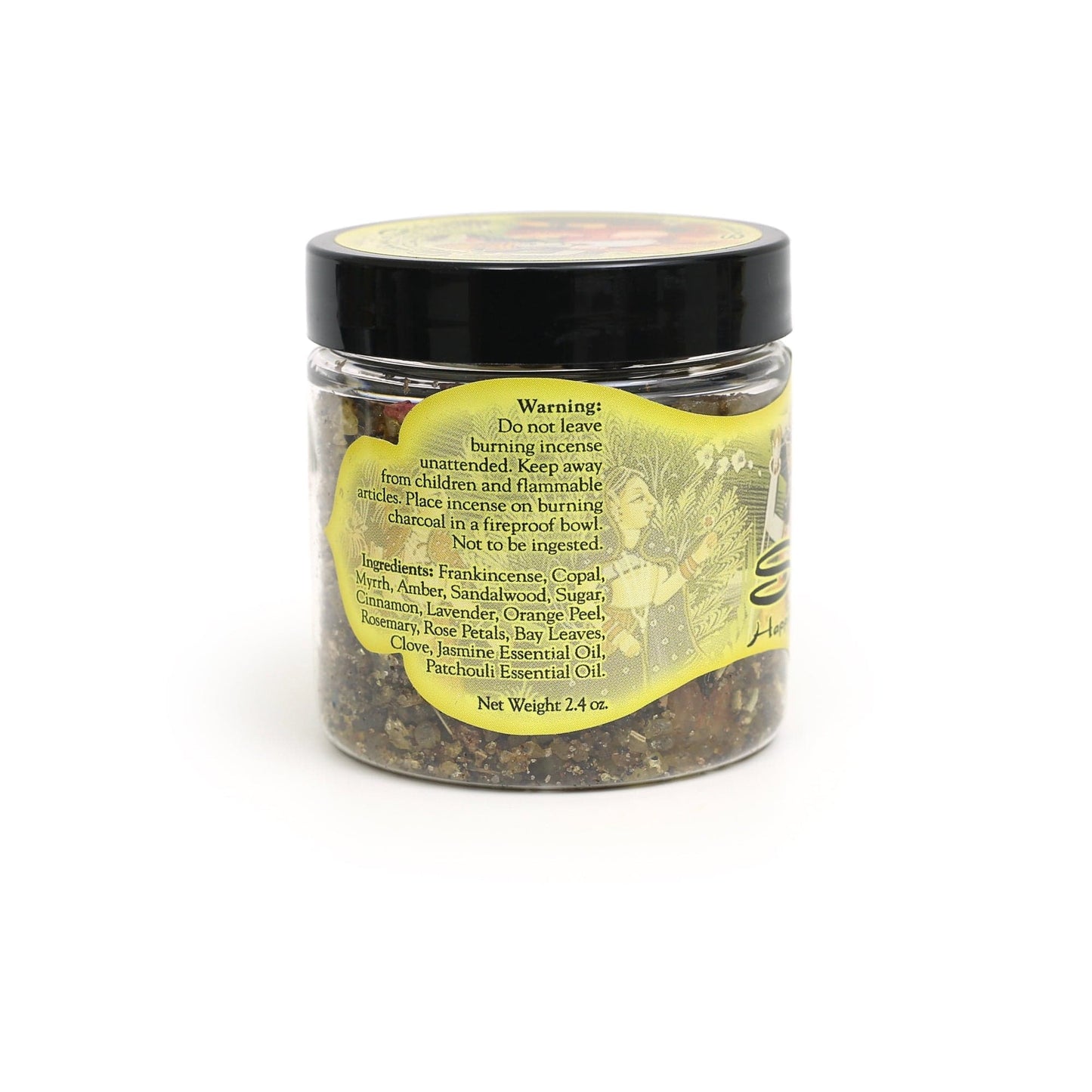 Surya Resin Incense – Happiness & Joy Spiritual Incense – Jasmine & Woody Oriental (2.4 oz Jar)